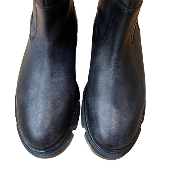 Free People Womens Brooks Tall Boots Black Distressed Leather Size 40 New No Box - Picture 4 of 9